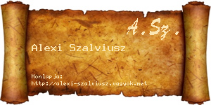 Alexi Szalviusz névjegykártya